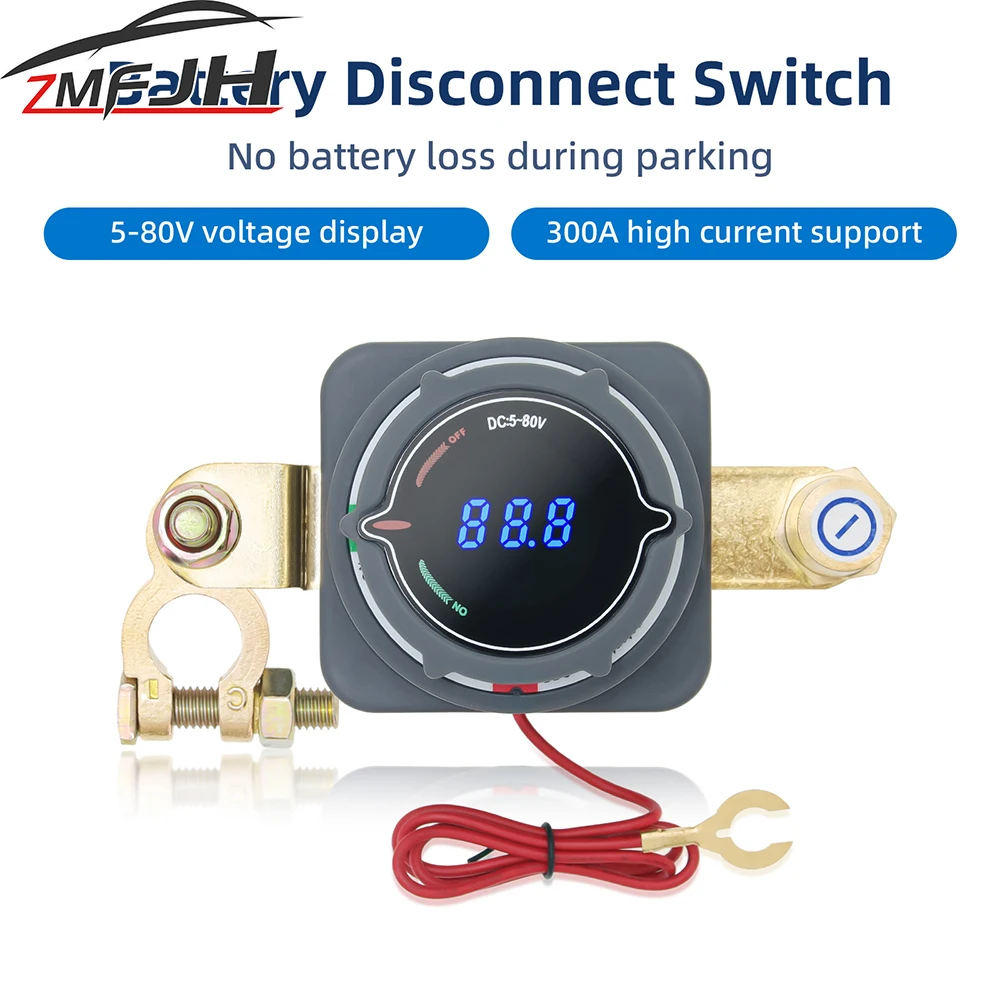 

Цифровой разъединитель аккумулятора с дисплеем вольтметра для морской лодки, автофургона, автомобиля, грузовика, выключения, выключателя питания, автоаксессуары
