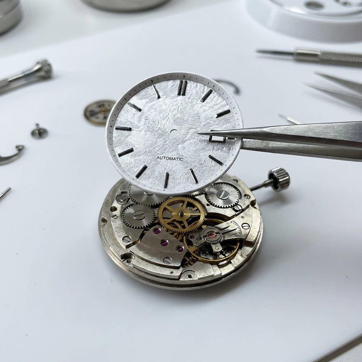 33,5mm Uhrenzifferblatt NH35A GS Zifferblatt Passend für NH35/NH36 Uhrwerk-Installation, Mechanische Uhr DIY Modifikationszubehör