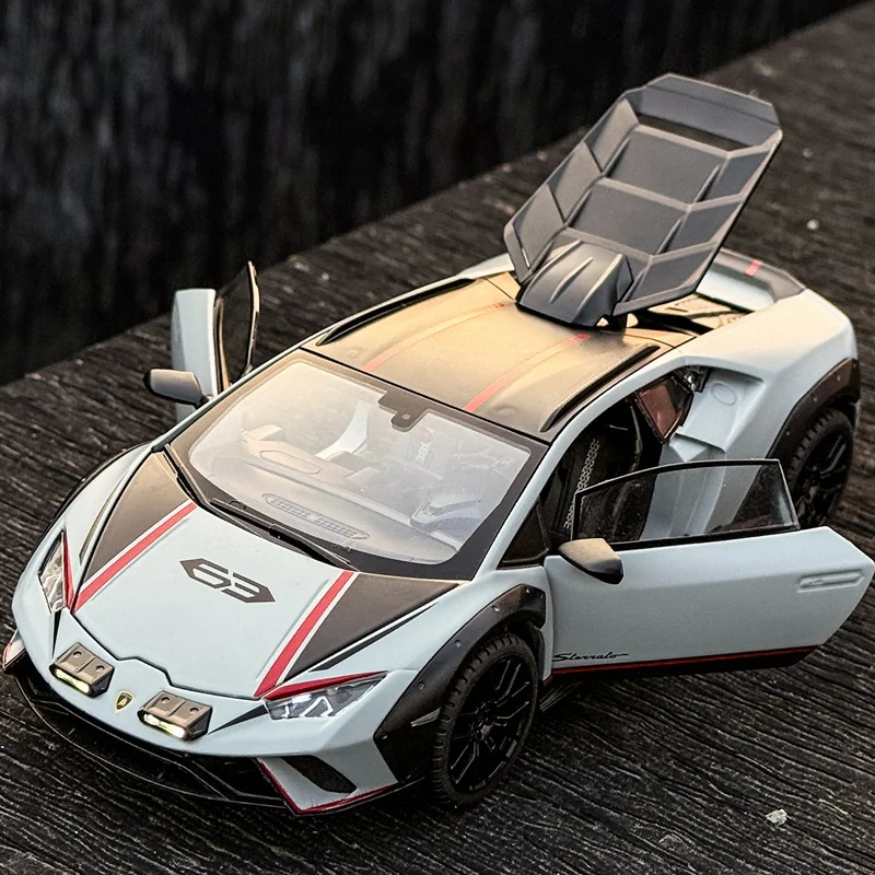 

1:24 Lamborghini Huracan Sterrato, модель спортивного автомобиля из сплава, литая под давлением металлическая игрушка, трек, гоночные транспортные средства, модель автомобиля, звуковой свет, подарок для детей