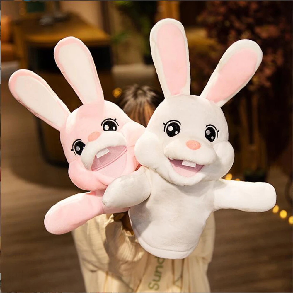 Open Mouth Rabbit Plush Hand Puppet Stuffed Toy