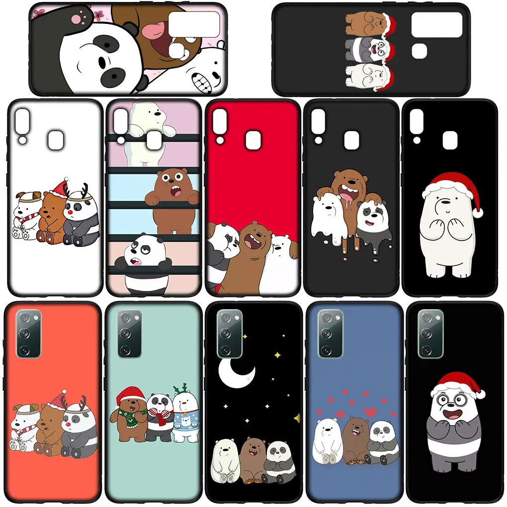 Wesołych świąt Panda Cartoon miś pokrowiec na Samsung Galaxy S24 S23 Fe Ultra Plus A55 A35 A24 A25 A15 A05 M55 etui na telefon