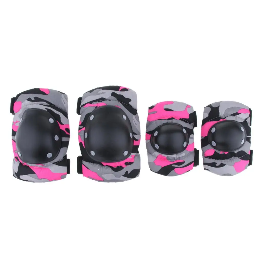 Ensemble de protections pour genoux, coudes et poignets pour patinage à roulettes et sports de plein air, pour enfants et adultes