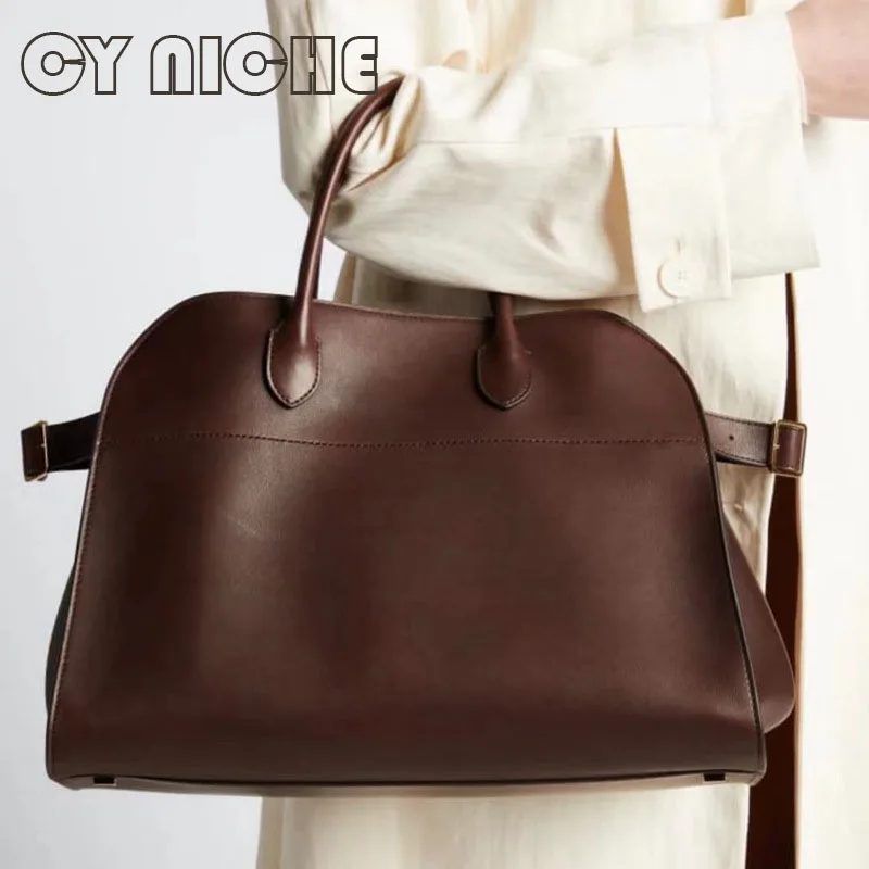 CY NICHE Women\'s Retro Genuine Leather Bag Tote Bag Versatile Commuter Single Shoulder Handbag Boston Bag Briefcase Bag