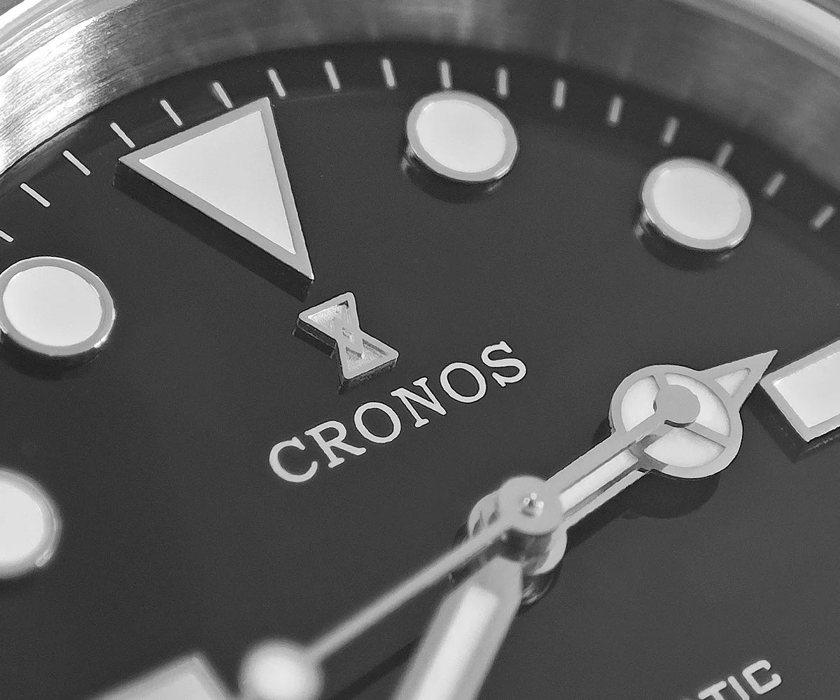 Cronos Sub Diving Men Automatic Mechanical Watch No Date PT5000 Brushed Bracelet Ceramic Bezel 200m Waterproof Glideclasp L6005