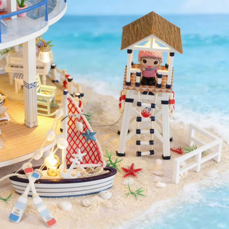 OUZEY Ocean Legend Villa DIY، نموذج المناظر البحرية الخشبي ثلاثي الأبعاد، هدية بحرية للمراهقين #6