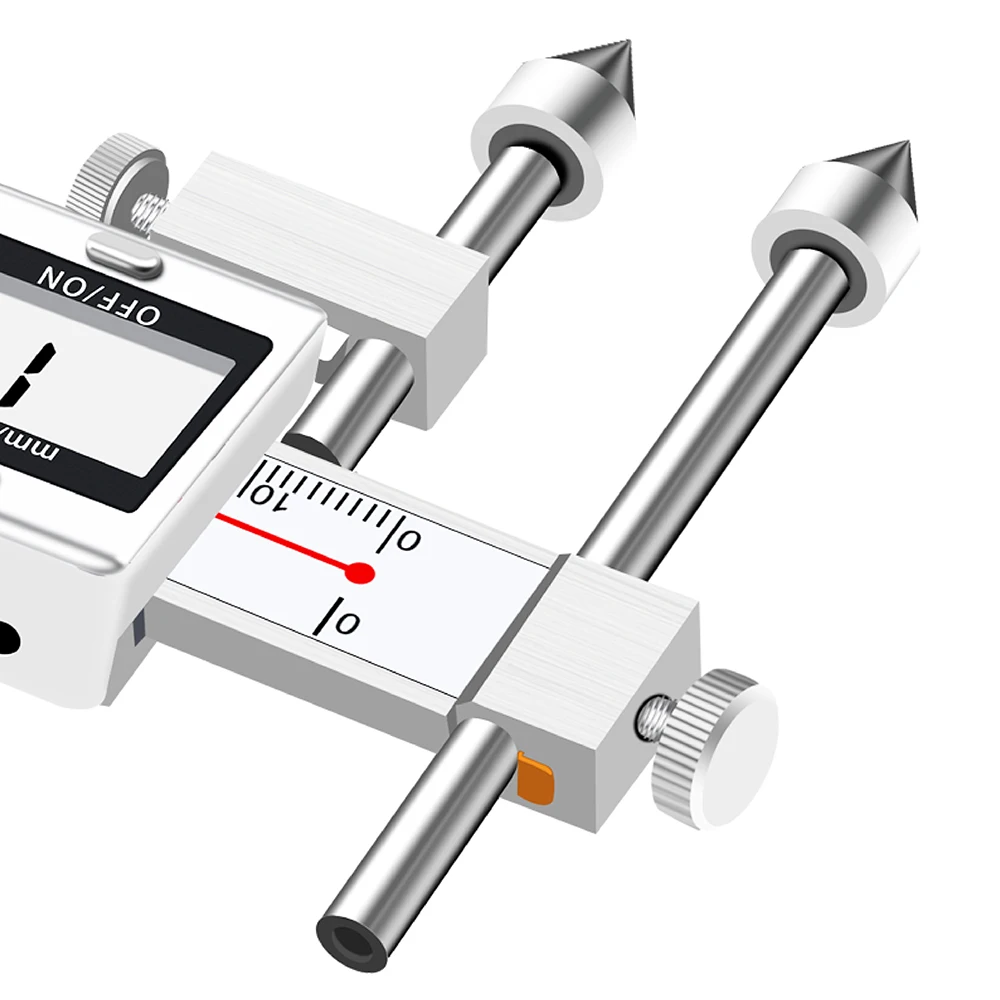 Cyfrowa suwmiarka o odległości środkowej Specyfikacje 150 mm 200 mm 300 mm Krawędź Środkowa odległość Pomiar środkowego otworu Suwmiarka