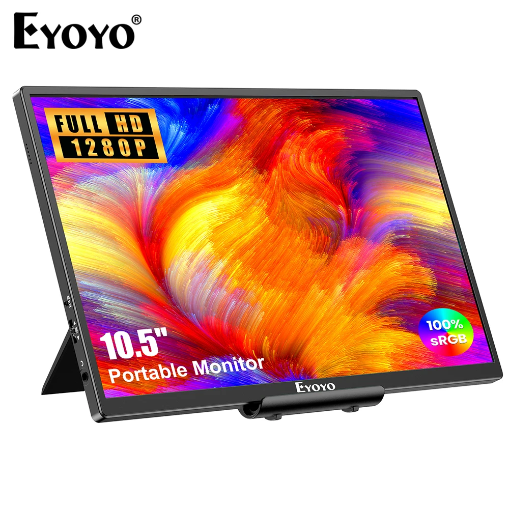 eyoyo monitor portatil de jogos para laptop hdmi e usb c segunda exibicao tela ips para pc mac phone ps4 xbox 105 1920x 1280p 01