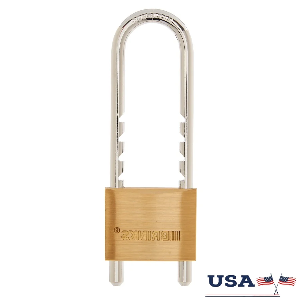 

Solid Brass 50mm Keyed Padlock Adjustable Shackle Heavy Duty Security Lock Gates Chains Sheds Garages Toolboxes 2 Keys Included