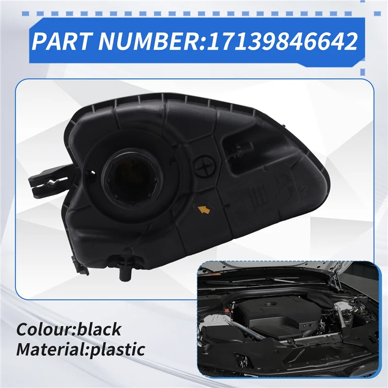 Efficientt-17139846642 Tangki Ekspansi Air Reservoir Pendingin Mesin untuk BMW G30 G32 G12 G14 G15 G16 530E 530I 540I