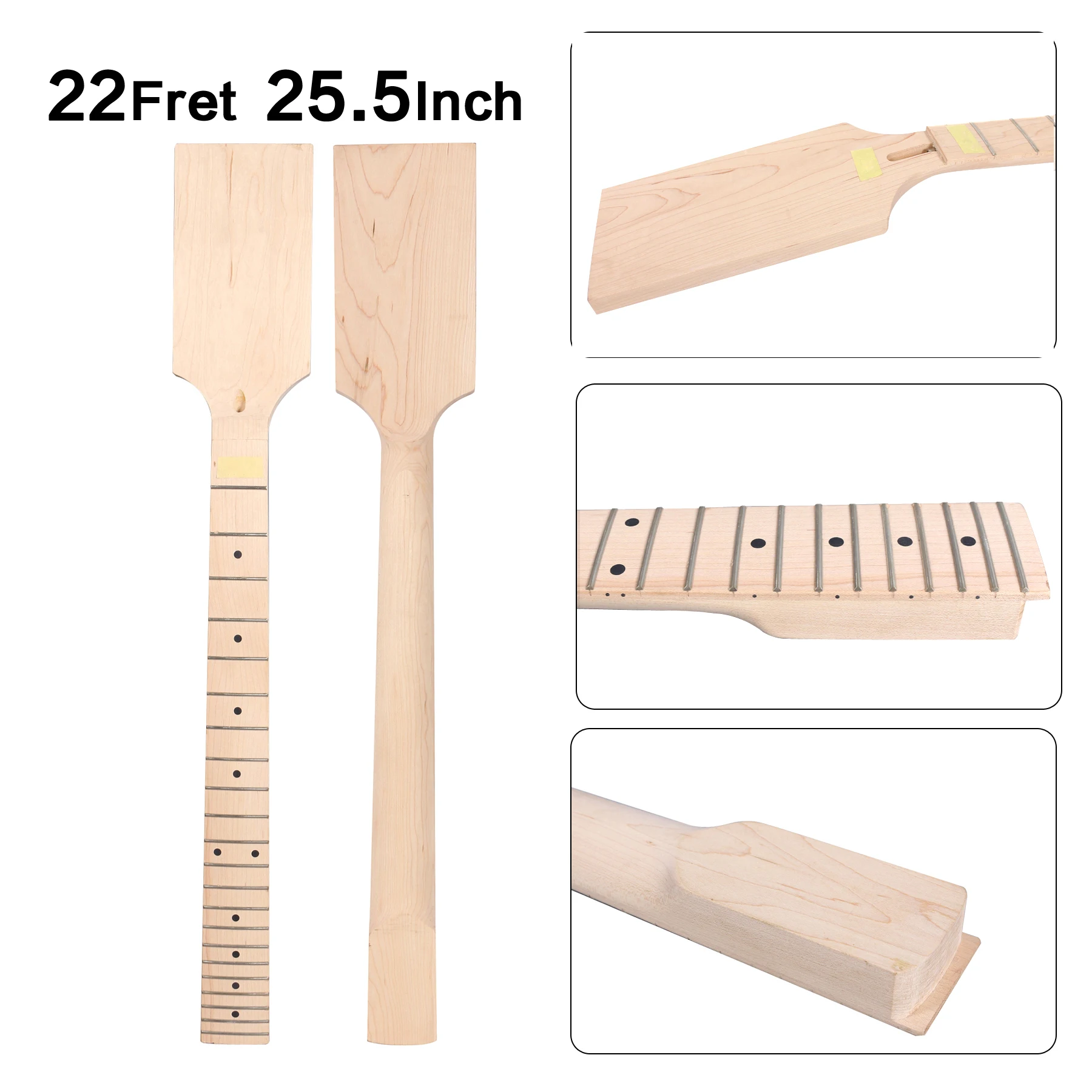 

D 36 Fit Diy Electric Guitar Neck 22 fret 25.5'' inch Maple Fretboard Locking Nut Unfinished