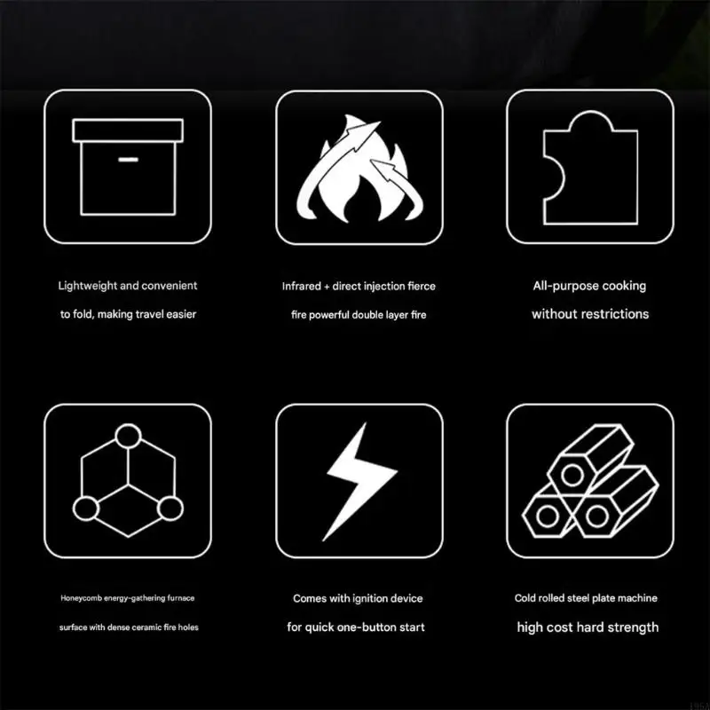 Compacts Foldable Camp Stove Burners Adjustable Flame Mode Stable 4 Leg Structure Windproof Outdoor Cooking Equipment Survival G