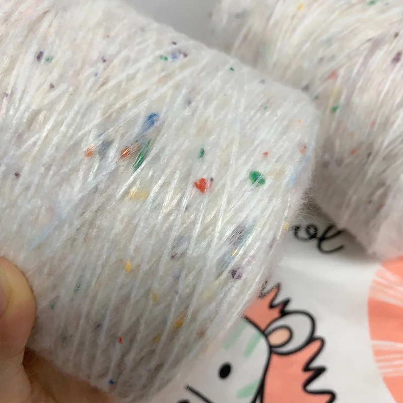 Importa 500g morbido colorato fantasia peluche Mohair filato di cotone organico per lavorare a maglia filo all'uncinetto Cucito tessitura maglia filato per bambini