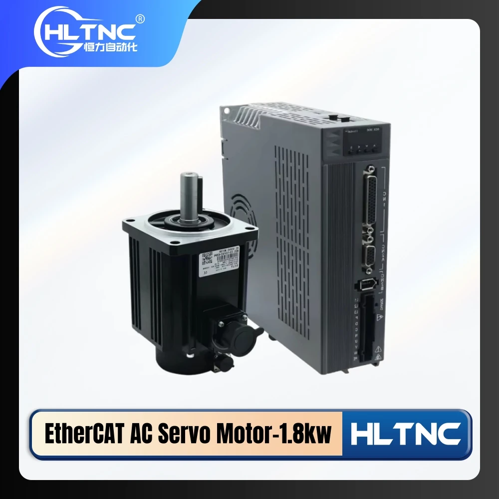 HLTNC 1.8kw محرك سيرفو يعمل بالتيار المتردد ومجموعة تشغيل ECX EtherCAT Modbus 220 فولت 3000 دورة في الدقيقة 5.7N و 3 أمتار كابل 17 بت التشفير المطلق لـ CNC