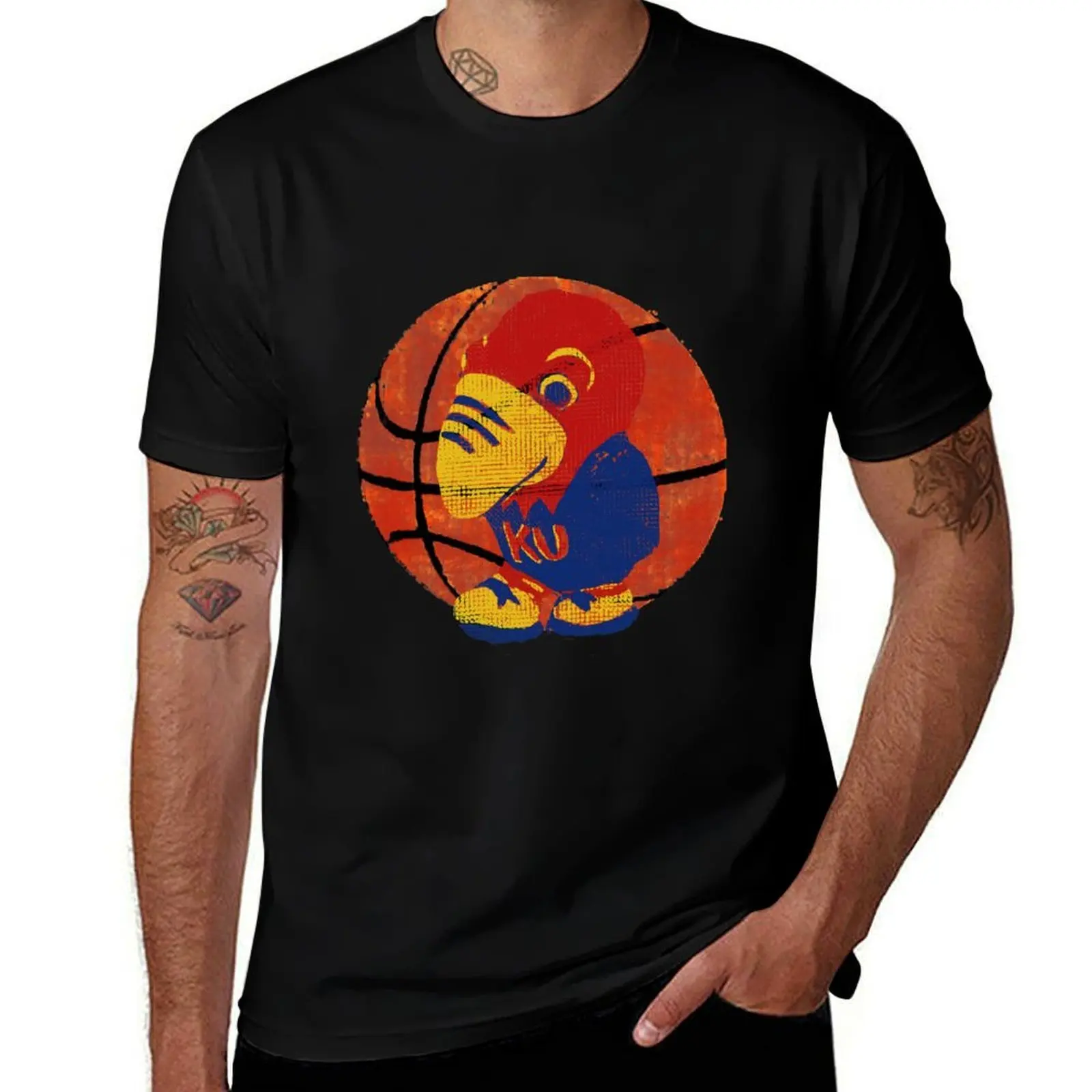

Old Time KU Jayhawk Basketball T-Shirt anime t shirts for man t shirt man casual T-Shirt