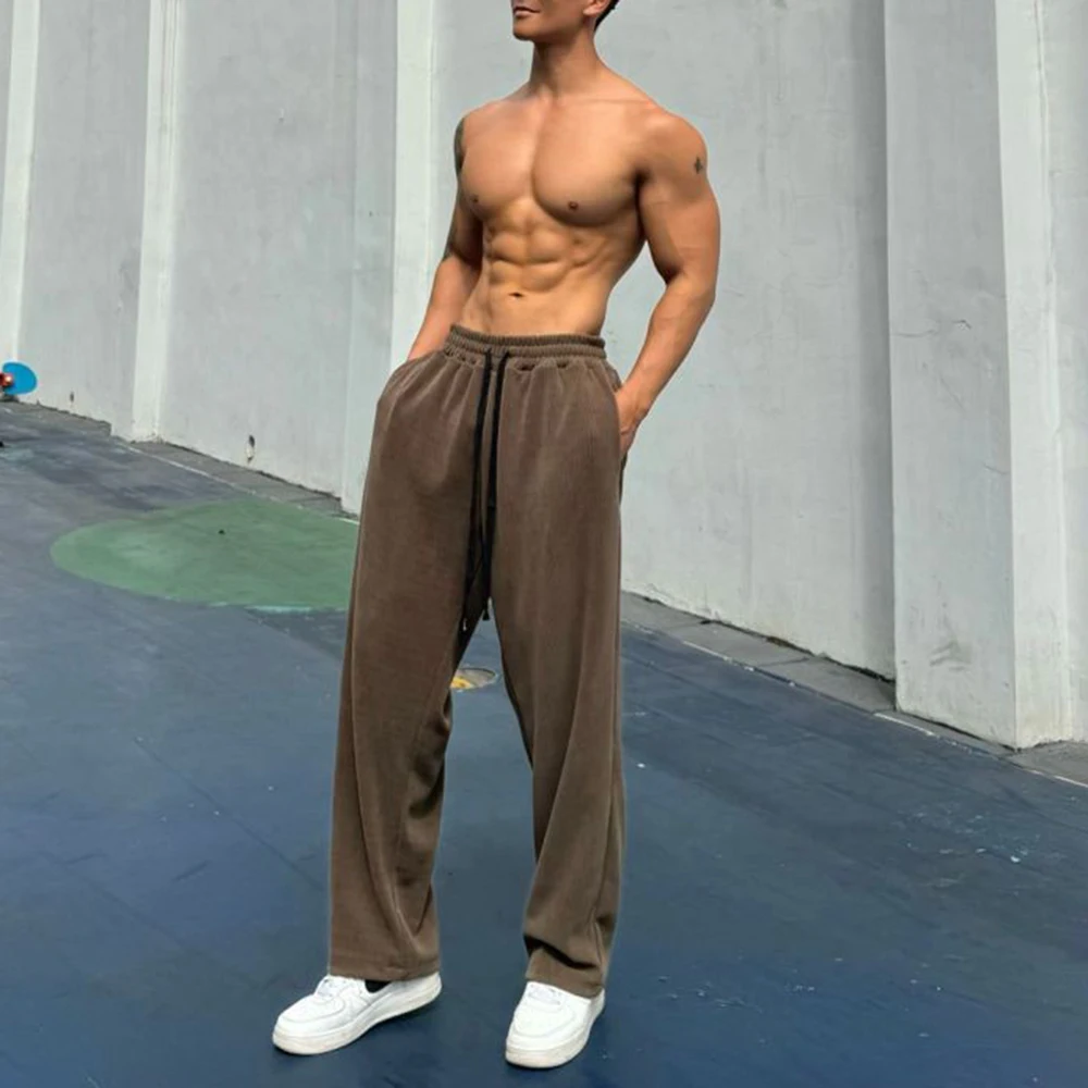 Mens Fashion Trend Sports Fitness Loose Trousers Autumn And Winter New Leisure Outdoor Street Comfortable Y2k Fitness Pants Men