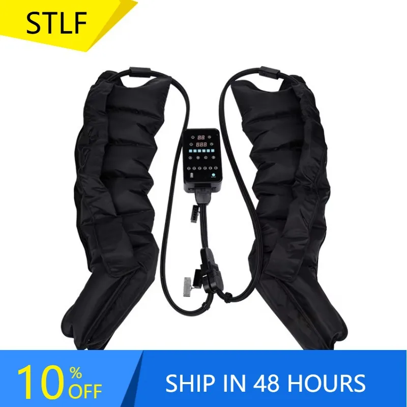 

STLFПрофессиональный перезаряжаемый воздушный компрессионный рукав для ног, массажный аппарат, спортивный восстановительный насос, ботинки с сенсорным ЖК-экраном