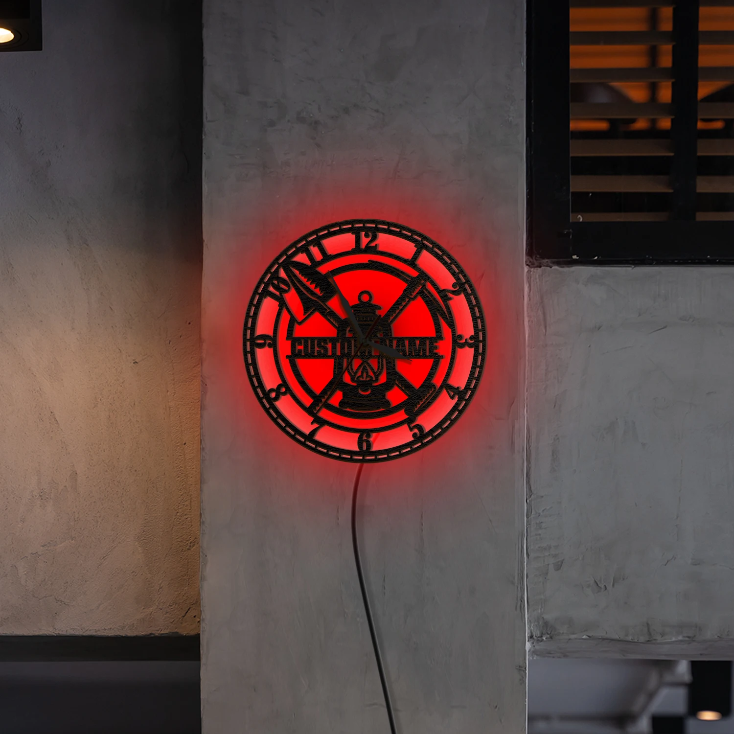 Personalized Miner Mining Wall Clock with LED Light Up Custom Mine Worker Name Luminous Wall Clock For Industrial Man Cave Decor