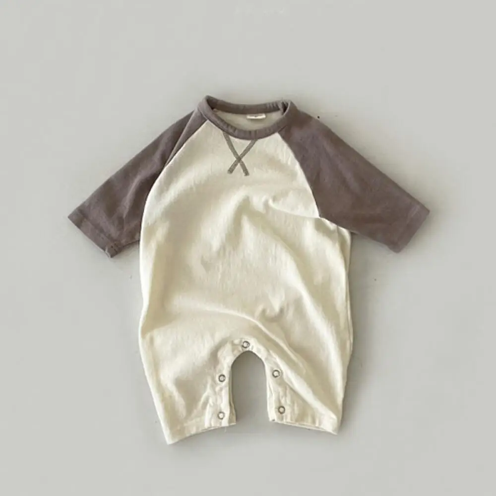 

Baby Outerwear Long Sleeve Color Block Romper Cotton Comfortable Spring Autumn Style for Newborn Boys Girls 0-12 Months
