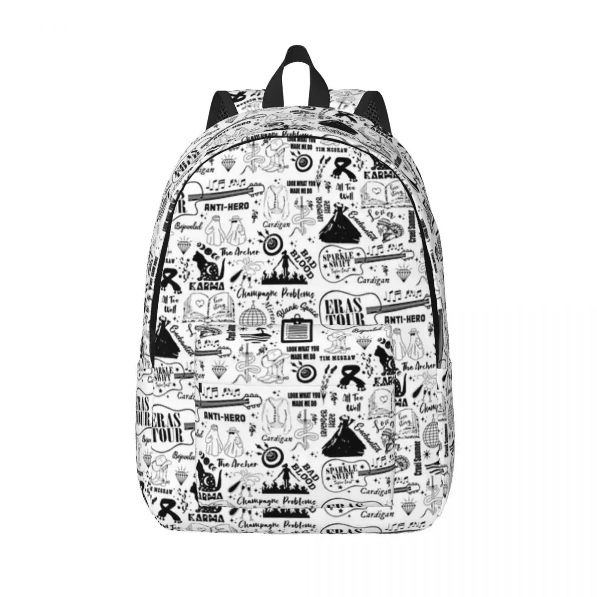 Taylor-Swift-Eras Tour - Pattern Doodle Backpack for Men Women Fashion High School Hiking Travel Daypack College Shoulder Bag