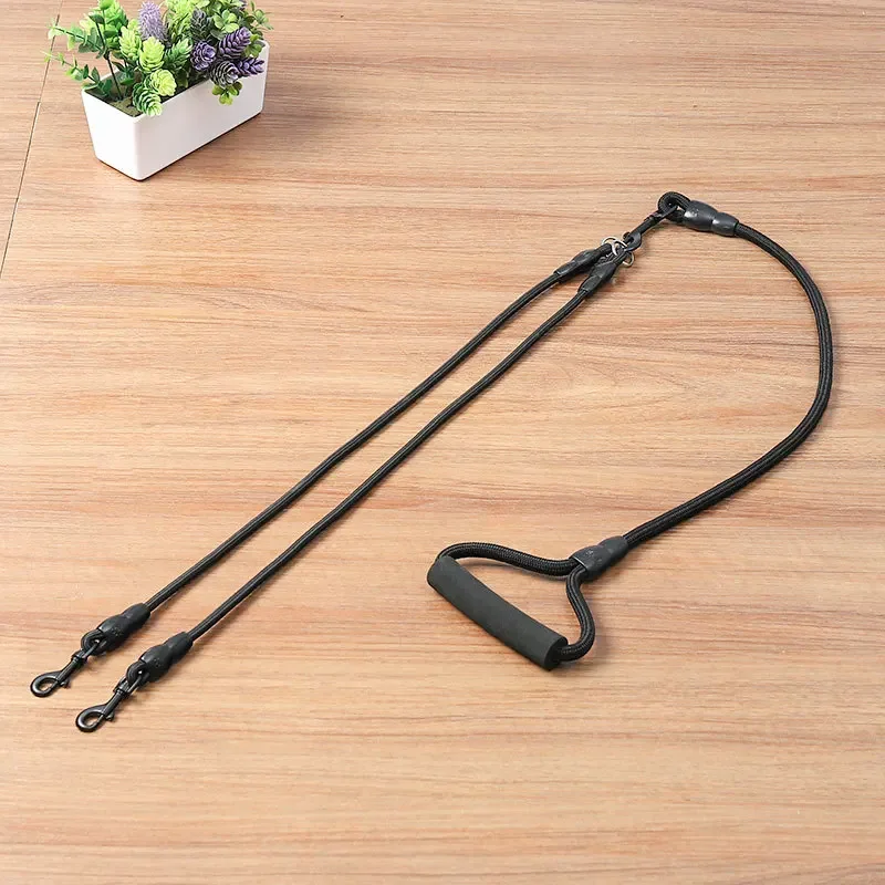 Pet Dog Leash Nylon Rope Double Dual Two Heads Dogs Leash 2 Way Coupler Walk Two and More Dogs Collars Harness Leads Dog Leashes 6