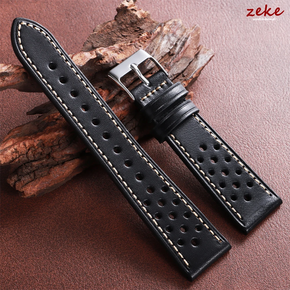 

Premium Genuine Leather Strap Men Women Universal Cowhide WatchBand 18mm 20mm 22mm Breathable Bracelet Sport Wristbelt Accessory