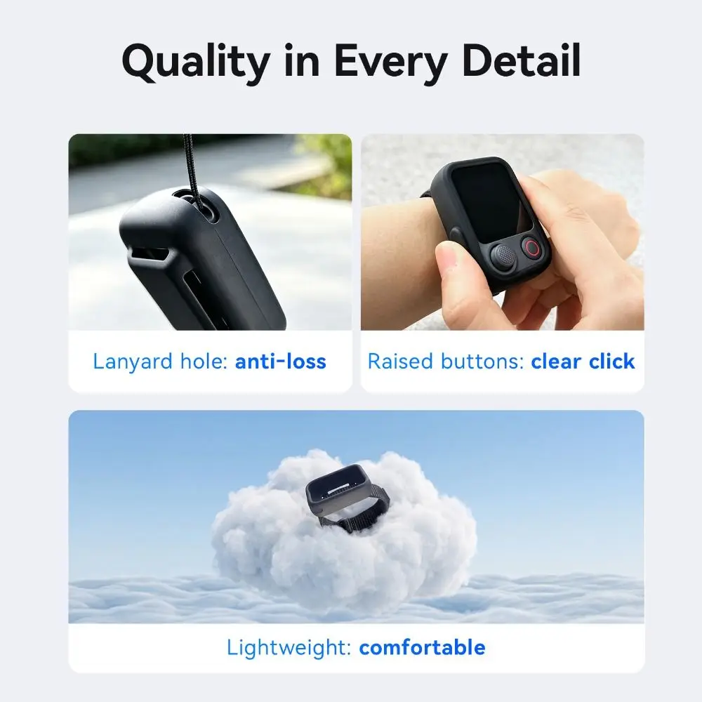 Silicone Case with Wrist Strap Mount Adjustable Stable Viewfinder Remote Control Cover for DJI Osmo Pocket 4P FrameTap