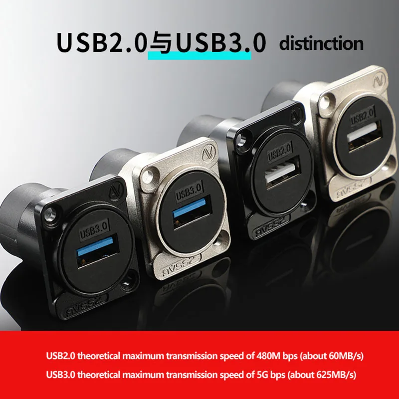 D-type USB 2.0/3.0 Modular Socket printer Port A 20 Connector USB Data Cable Installation 86 Panel Double Pass Docking Adapter