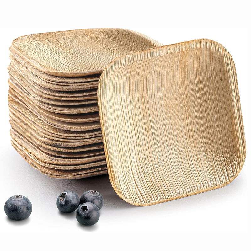 10/30Pcs Pcs Palm Leaf Plates, Eco Compostable Disposable Dessert appetizer Plates for Party Camping, Dinnerware Utensils