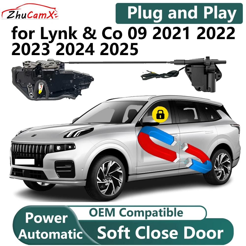 ZhuCamX for Lynk & Co 09 2021~2025 Car Electric Soft Close Door System Power Closing Door Latch Lock OEM Plug and Play