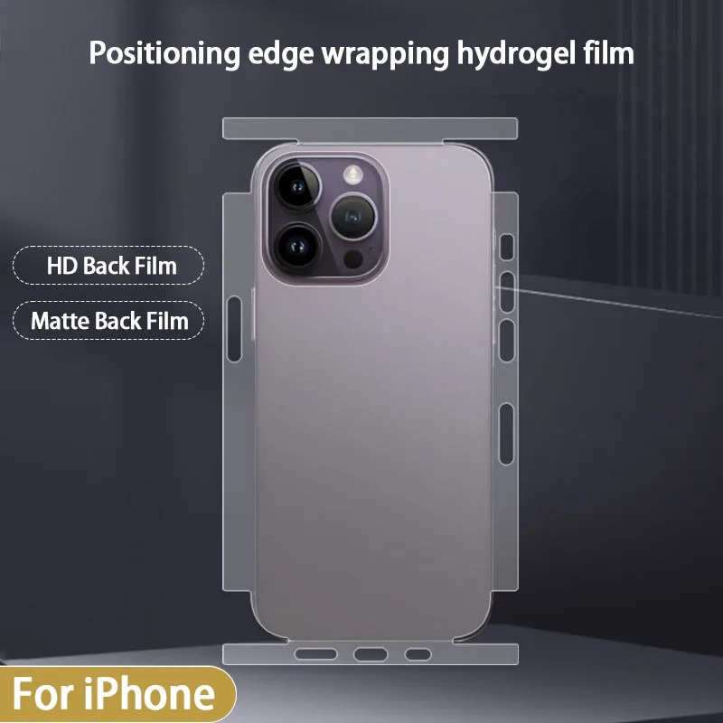 For Apple iPhone 16 15 14 13 Pro Max Plus mini Positioning Wrap Side Edge Scratch Repair Soft TPU Matte/HD Back Hydrogel Film 