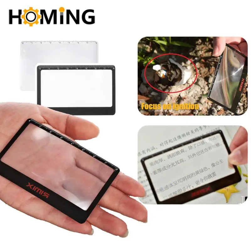 Portable Magnifying Glass Pocket Wallet Credit Card Sized 3X Fresnel Reading Ultra-thin Magnifier Lens Birthday Gift For Parents