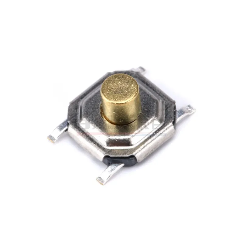 50 Uds 5,2*5,2 1,5/1,7/2/2,3/2,5/3/3,5/4,3mm botón táctil Micro cabeza de cobre Interruptor táctil impermeable 4*4MM 4 pines SMD