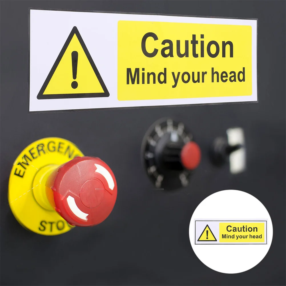 

5pcs Watch Your Head Sticker Waterproof Safety Strong Adhesive For Glass Plastic Metal Wall Decor Pub Caution Sign Head Alert