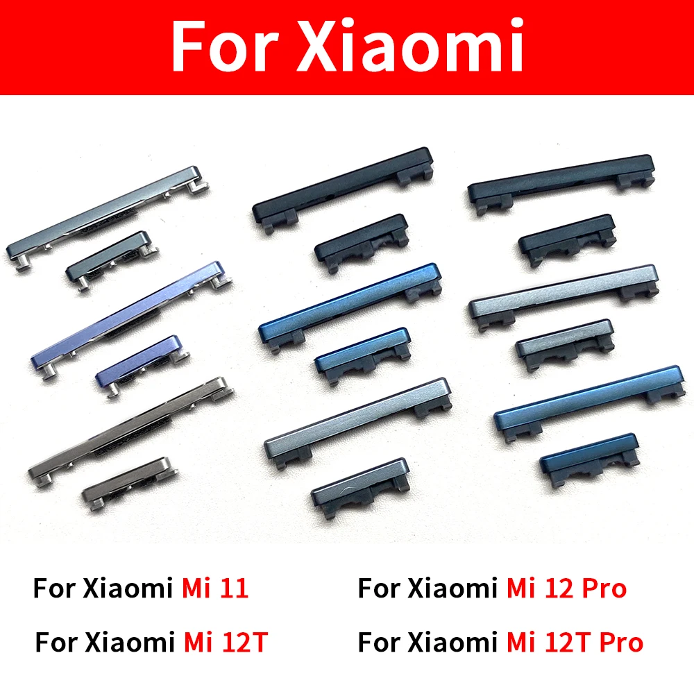 10Pcs/Lot Great For Xiaomi Mi 11 12 12T Pro Mi11 Mi12 Mi12T Power Button ON OFF Volume Up Down Side Button Key Replace parts