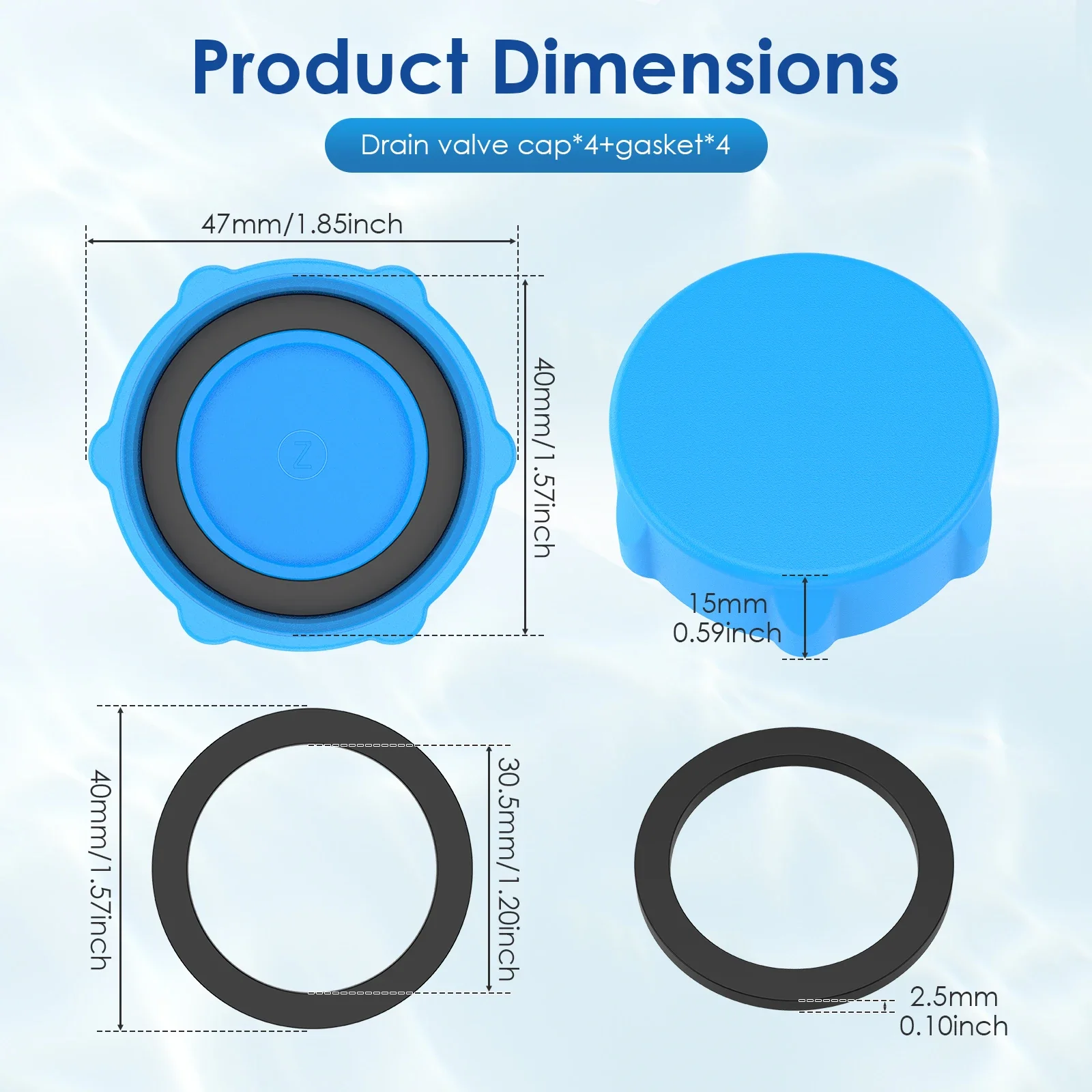 4/2pcs Pool Drain Valve Cap Replacement for P6H1158 2 Pack Leak Proof Thickened Plastic Threaded Water Stopper Cover For P01006