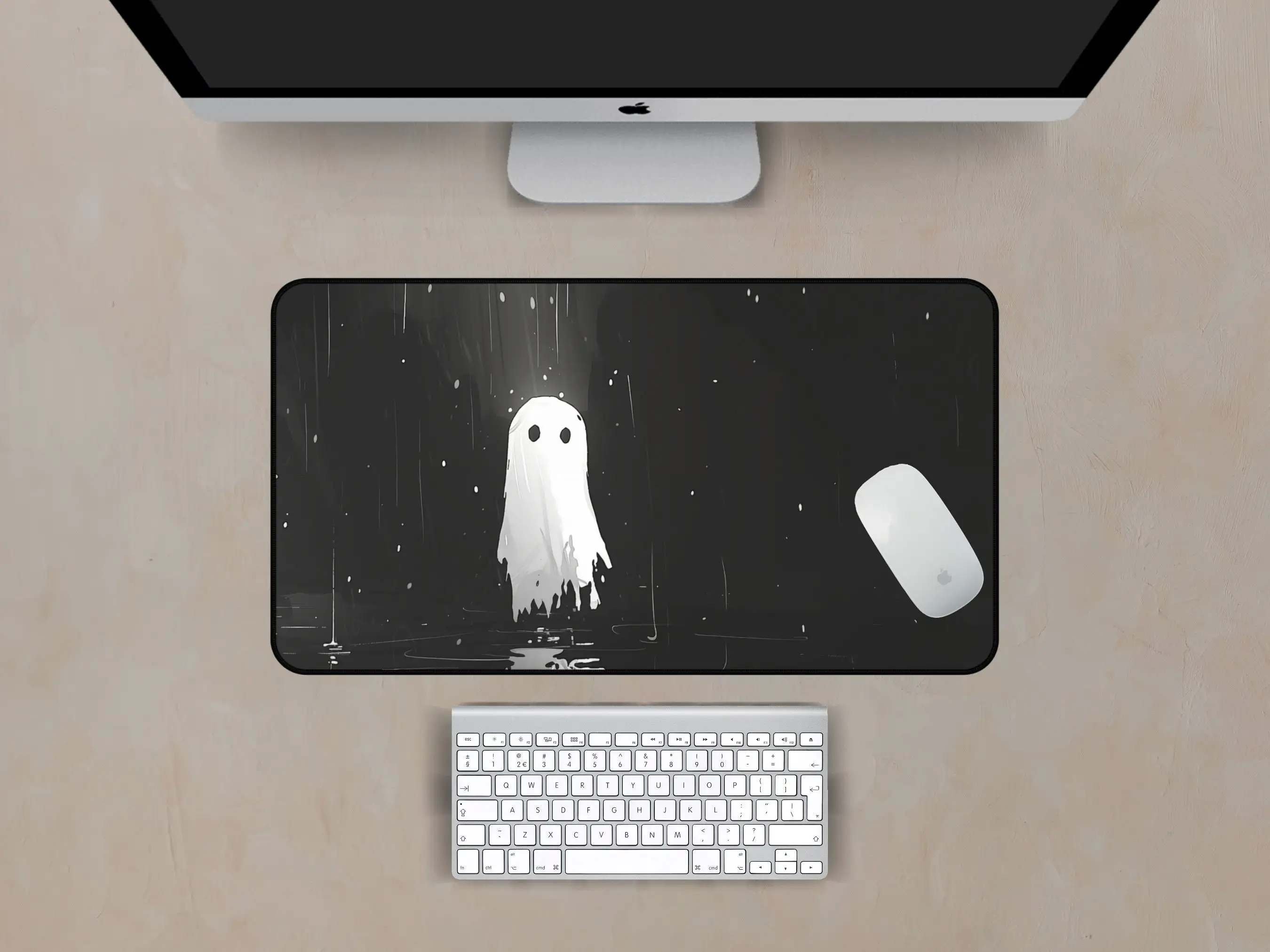 Black and White Ghost Mouse Pad, Minimalist Ghost Mouse Pad,non-slip and Waterproof Gaming Mouse Pad,a Perfect Gift for Friends.