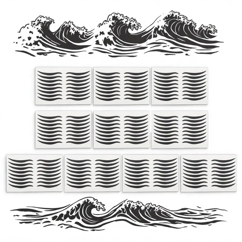 80 Paar schwarze Augen-Make-up-Eyeliner-Aufkleber, temporäre Lidschatten-Aufkleber, wasserfester Eyeliner zum Aufkleben für den Abend, Party und Bühneneinsatz