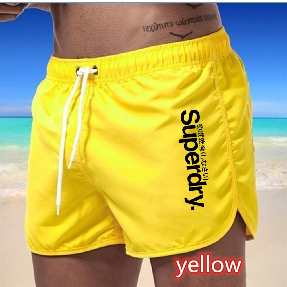 New men\'s quick drying and breathable beach swimming pants with multi-color printed sports fitness shorts for external wear