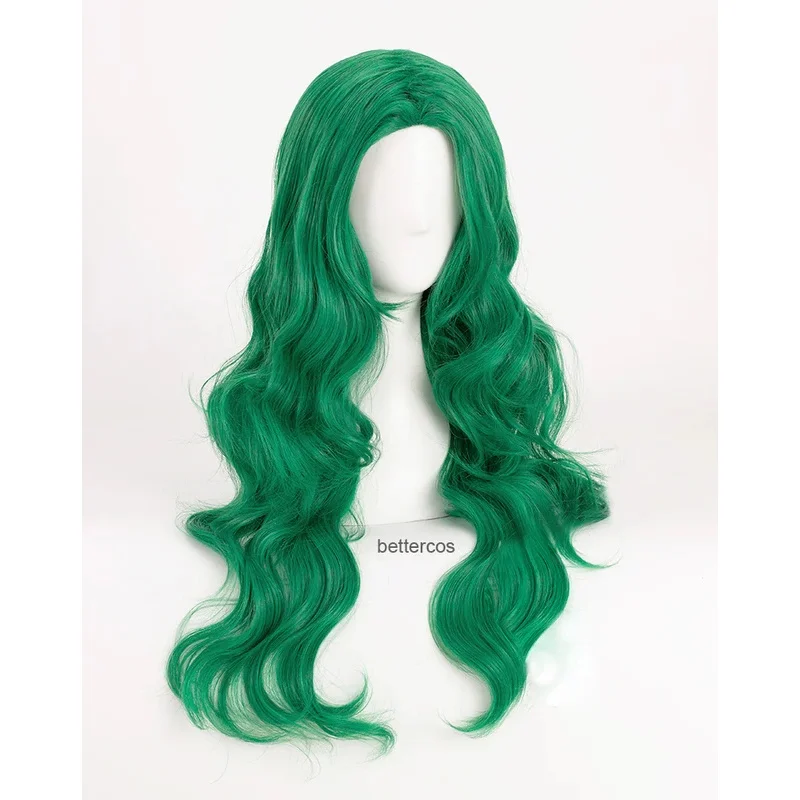 

Парики Kaioh Michiru Sailor Neptune 2021, длинные зеленые вьющиеся термостойкие синтетические волосы для косплея + шапочка для парика