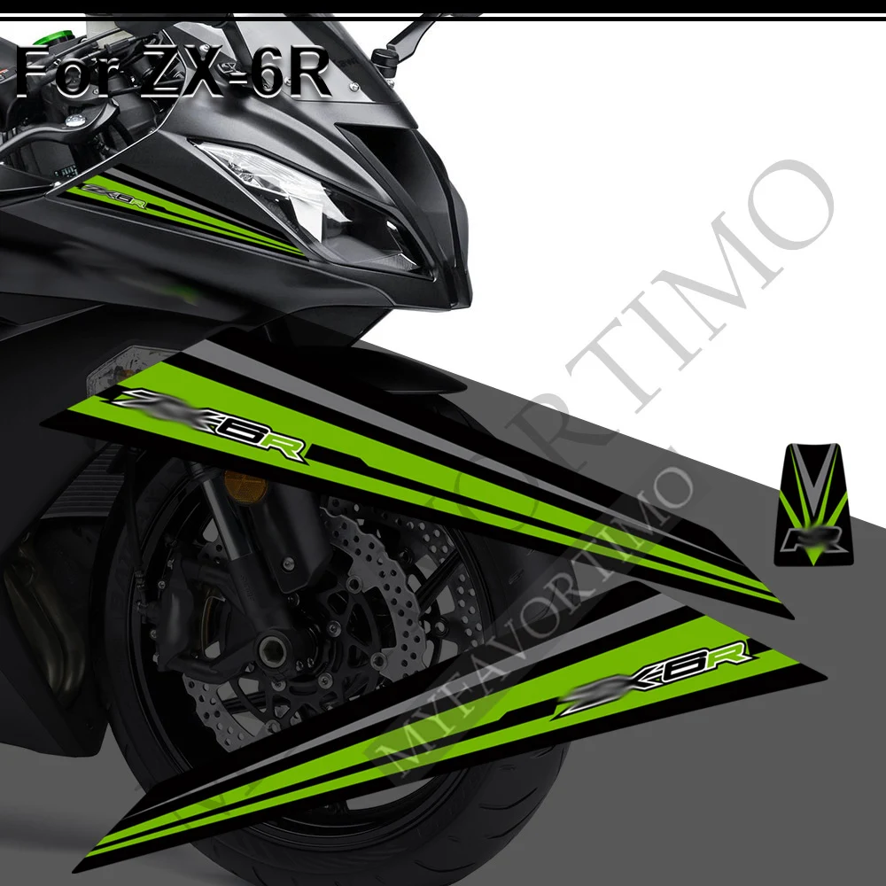 For Kawasaki Ninja ZX-6R ZX6R ZX 6R Protection Tank Pad Knee Stickers Body Fairing Fender Decal Kit