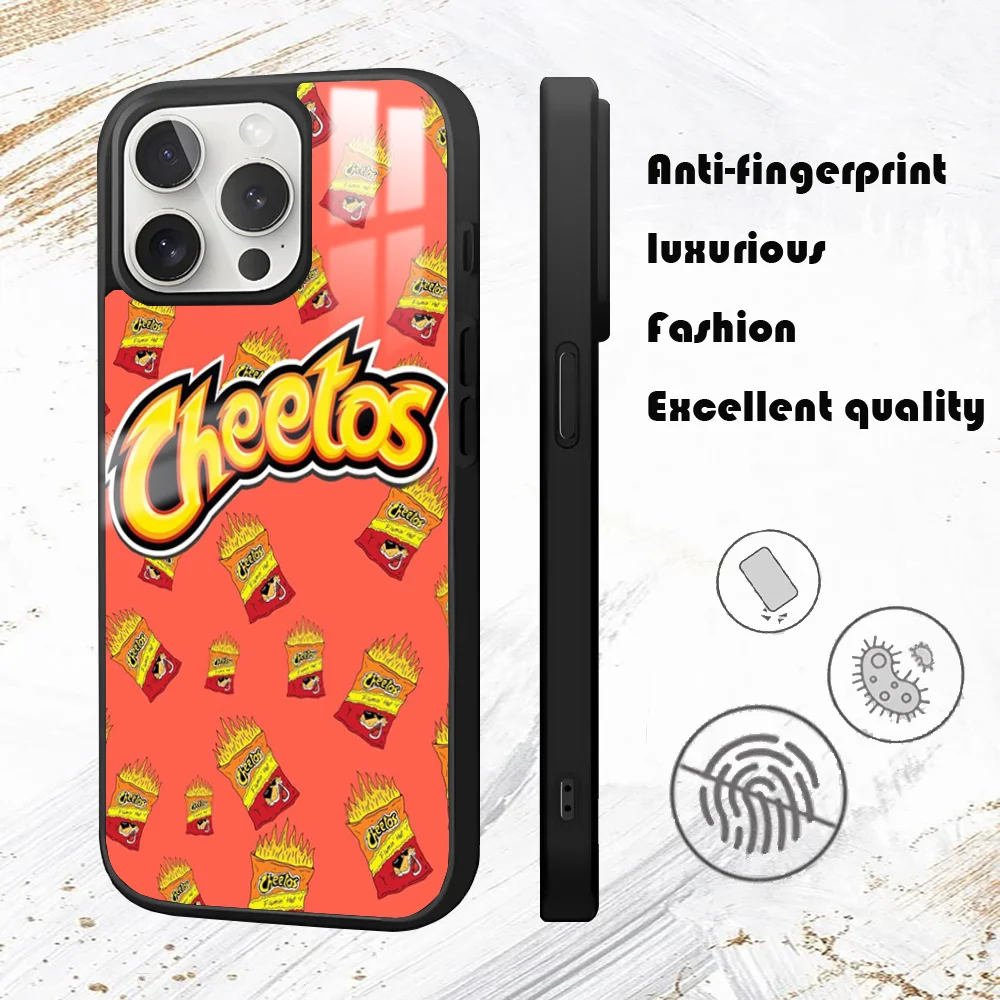 C-Cheetos and S-Snack Food Phone Case For iPhone 16 15 14 13 12 11 Pro Max Plus Mini PC Mirror Fashion  phone case