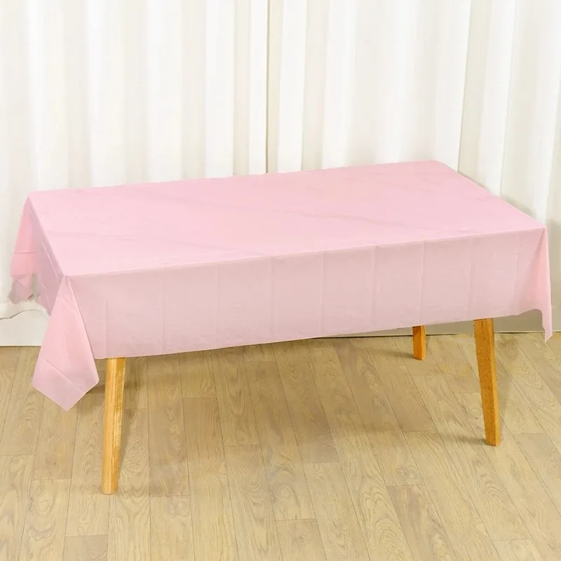 1pc 137×183cm Multi Solid Color Disposable Plastic Tablecloth Rectangle Table Cover for Birthday Wedding Events Party Decor