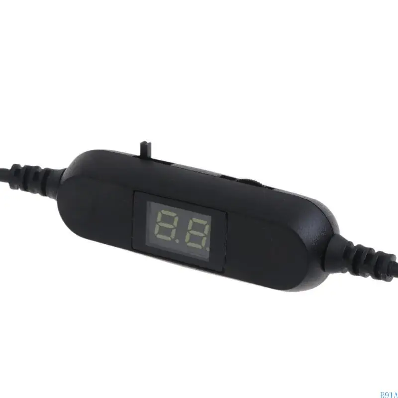 R91A 130 سم USB إلى 1.5 فولت 3V4.5V 6V 8V 12V 5.5x2.1mm كابل فولتية قابل للتعديل مع مقياس الفولت