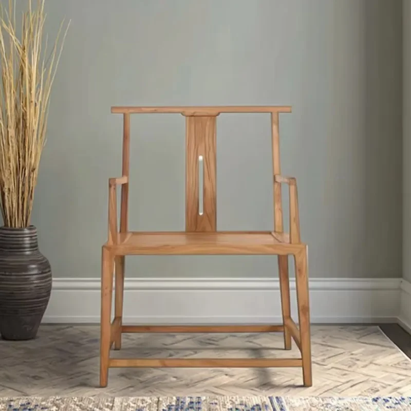 New Chinese solid wood chair paint-free old elm leisure living room home office chair