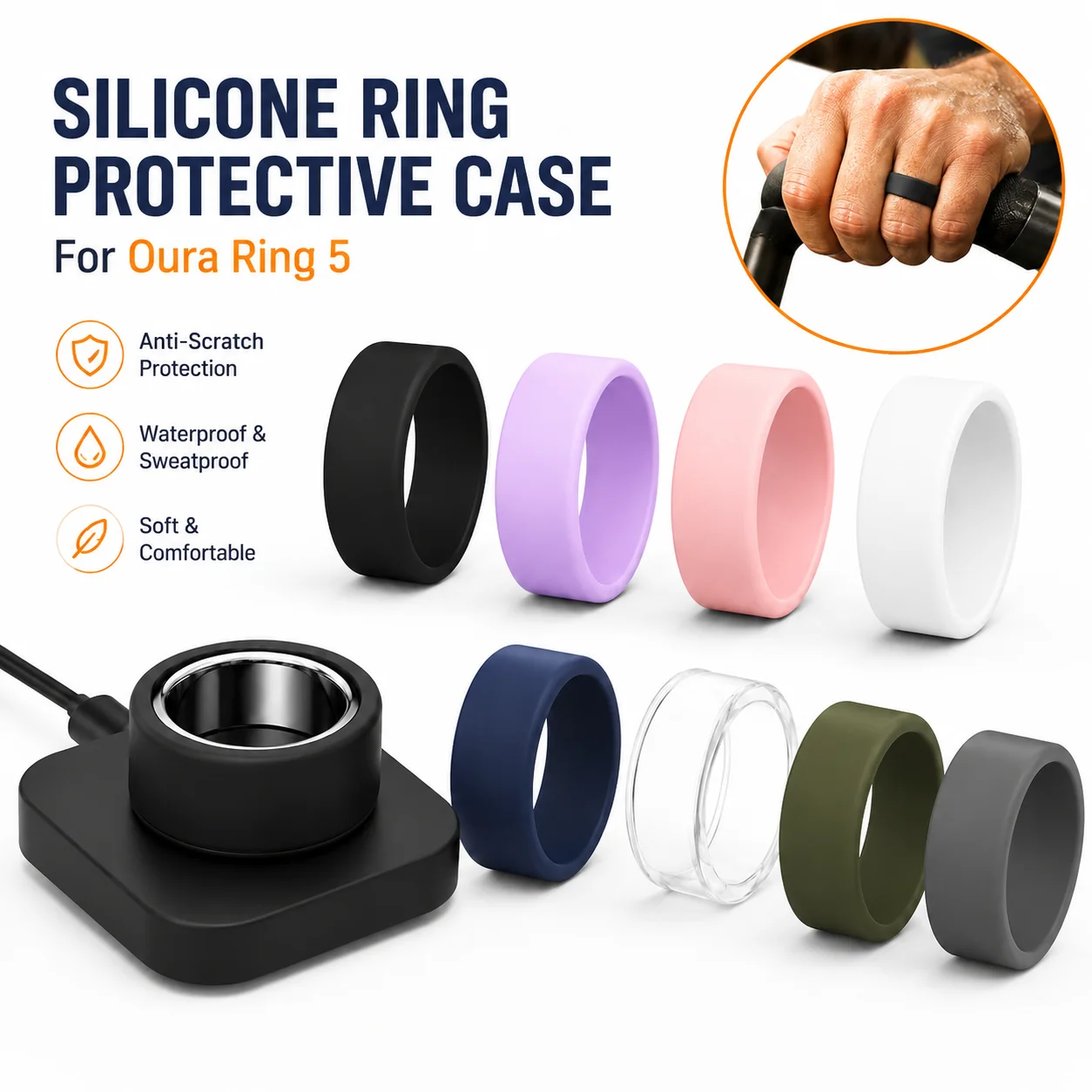 Silicone Case For Oura 5 Ring Gen Protective Cover Working Out Accessories Men Women Silicone Case Finger Wrapper