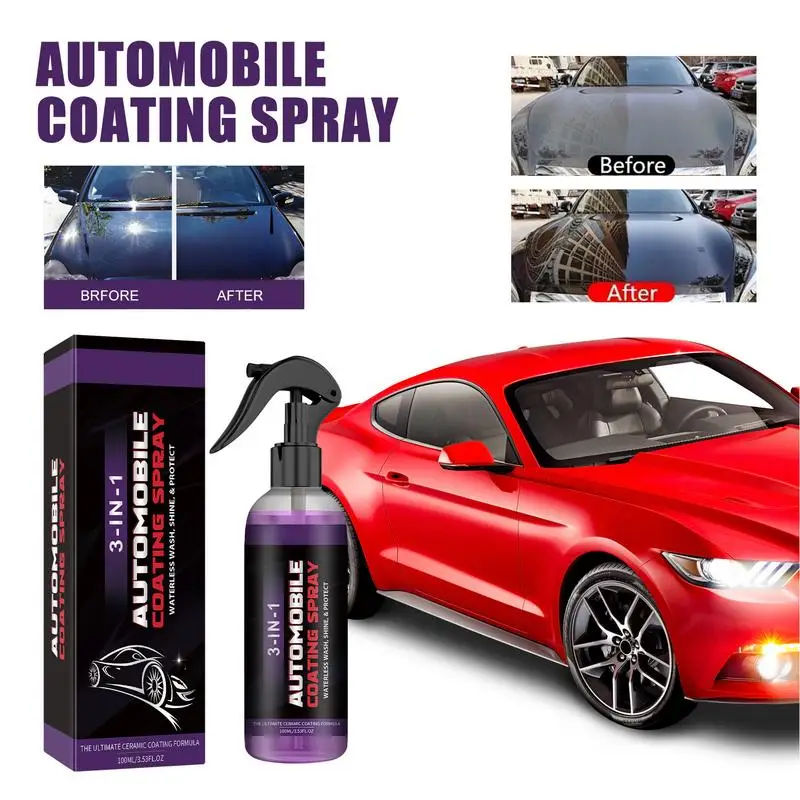 Car Scratch Repair Nano Waterless Wash, Spray cerâmico de alta proteção, 3 em 1, 100ml