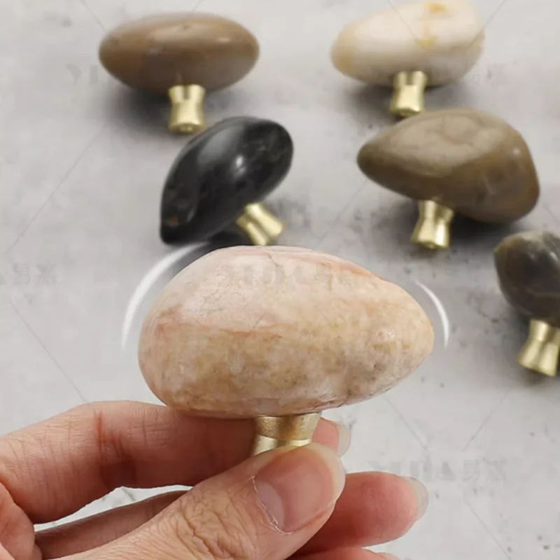 Natural Stone Furniture Handles Creative Rock Door Pulls Drawer Knobs Furniture Decoration Hardware