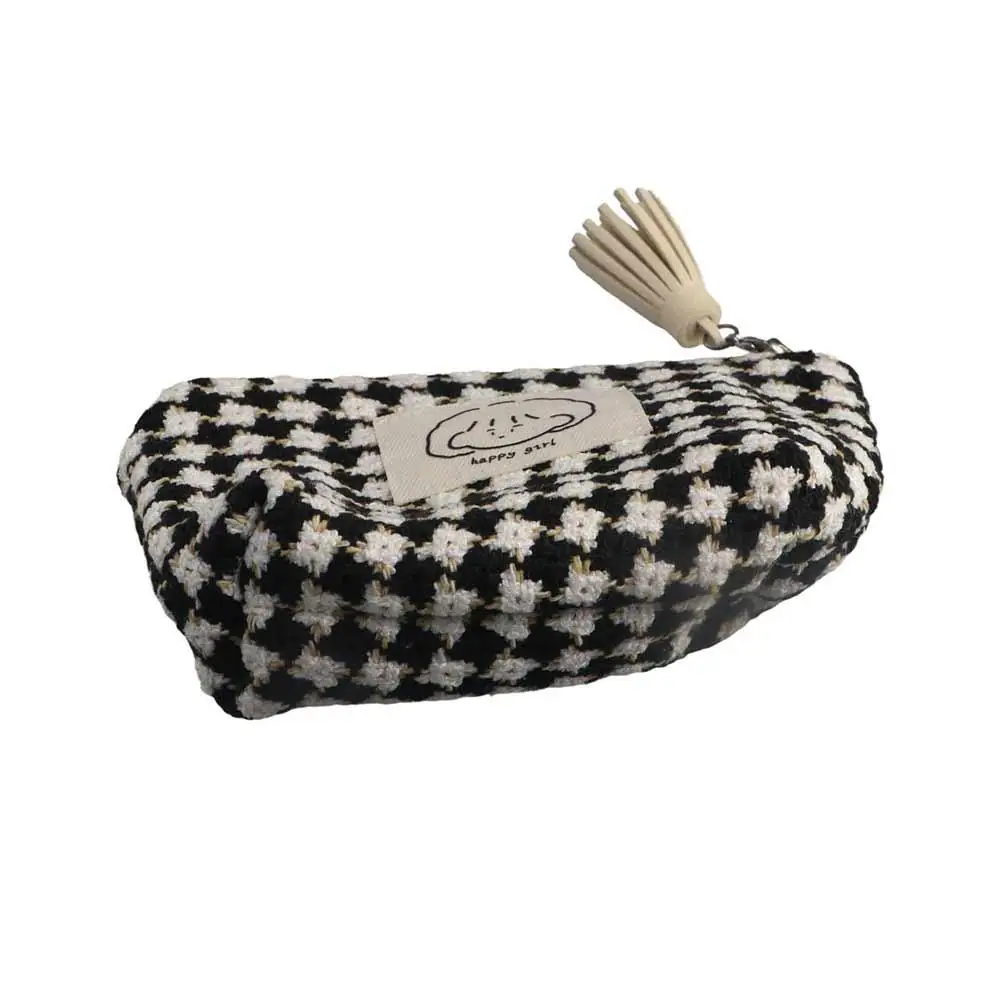 

Large Capacity Plaid Mini Coin Purse Plaid Candy Color Sanitary Napkin Storage Bag Korean Style Cotton Cloth Tampon Organizer