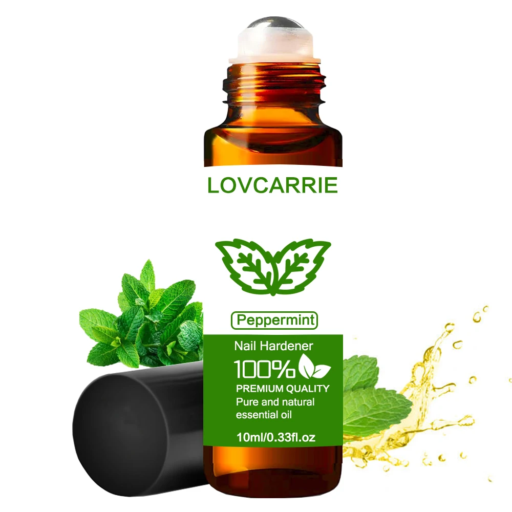 Lovcarrie น้ำมัน Essential มินท์ม้วนบนหนังกำพร้าธรรมชาติบริสุทธิ์10มล. ที่แข็งแกร่งรักษาเล็บของเหลวรักษาเล็บให้แข็งแรงดูแลให้แข็งแรง