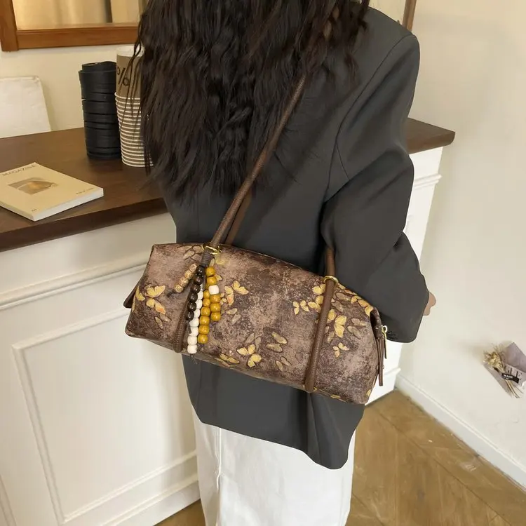 

2026 New High-end National Style Fashion Niche Shoulder Bag Versatile Messenger Bag Personalized Pattern Pillow Bag